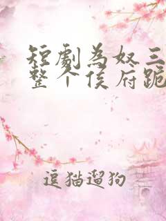 短剧为奴三年后整个侯府跪着求我原谅完整版