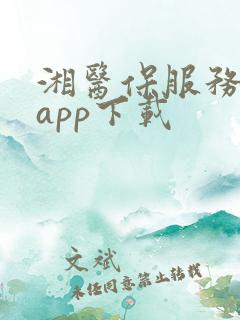 湘医保服务平台app下载