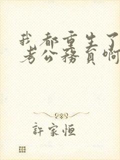 我都重生了谁还考公务员啊