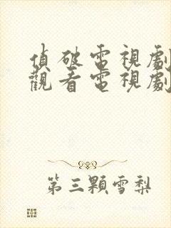 侦破电视剧免费观看电视剧大全在线观看