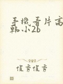 手机看片高清日韩小2b