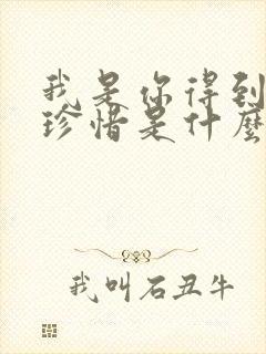 我是你得到了不珍惜是什么歌