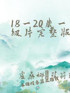 18一20岁一级片完整版