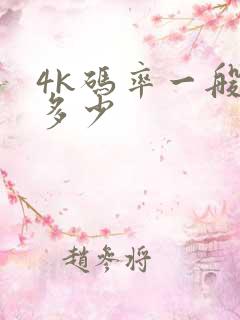 4k码率一般是多少