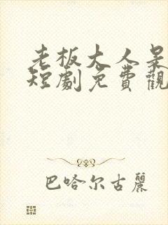 老板大人是老公短剧免费观看全集