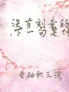 没有刻意的遇见,下一句是什么