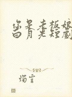 你是老板娘我是白月光短剧演员表