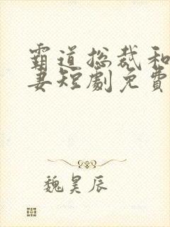 霸道总裁和小娇妻短剧免费观看全集