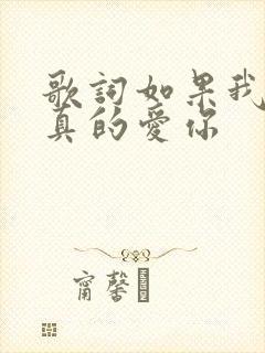 歌词如果我说我真的爱你