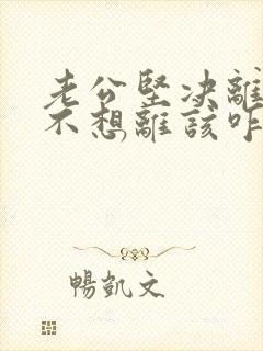 老公坚决离婚我不想离该咋样办