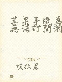 苹果手机为什么无法打开浏览器