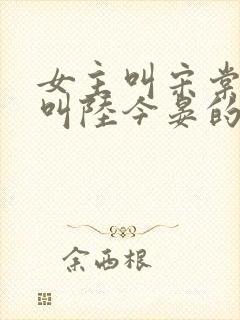 女主叫宋棠男主叫陆今晏的小说