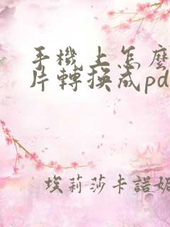 手机上怎么把照片转换成pdf格式