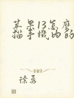 苹果13怎么扫描手机内的文件