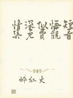 情深似悔短剧全集免费观看