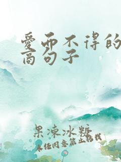 爱而不得的高情商句子