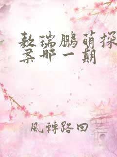 敖瑞鹏萌探探探案哪一期