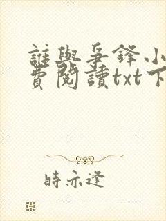 谁与争锋小说免费阅读txt下载