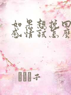 如果想挽回一段感情该怎么办呢