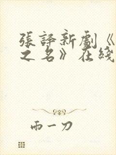 张译新剧《以法之名》在线免费观看观看