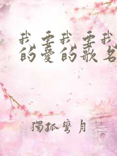 我要我要我要你的爱的歌名是什么