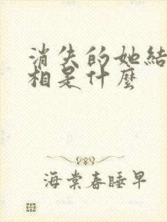 消失的她结局真相是什么