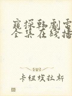 窥探韩剧电视剧全集在线播放