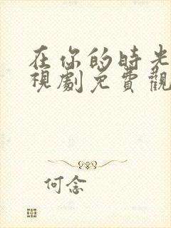 在你的时光里电视剧免费观看