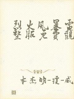 烈火风暴电影完整版免费观看