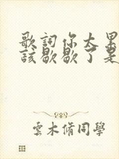 歌词你太累了也该歇歇了是什么歌