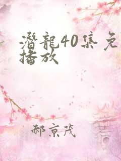 潜龙40集免费播放