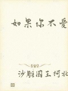 如果你不爱我