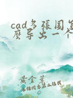cad多张图怎么导出一个pdf