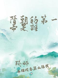 隋朝的第一个皇帝是谁