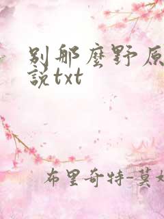 别那么野原著小说txt