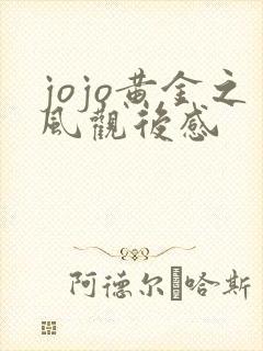 jojo黄金之风观后感