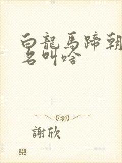 白龙马蹄朝西歌名叫啥
