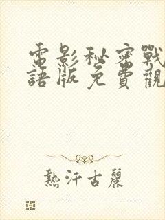 电影秘密战争国语版免费观看