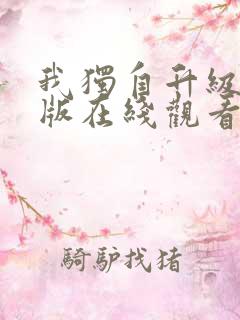 我独自升级中文版在线观看动漫