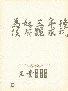 为奴三年后整个侯府跪求我原谅 小说