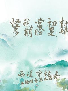 怪我当初对爱太多期盼是哪首歌的歌词