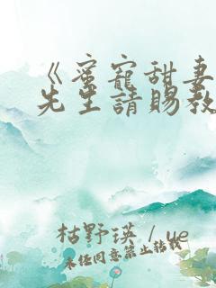 《蜜宠甜妻,靳先生请赐教》