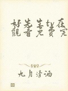 好先生tv在线观看免费完整版电视剧