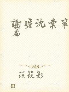 谢瞻沈棠宁番外篇