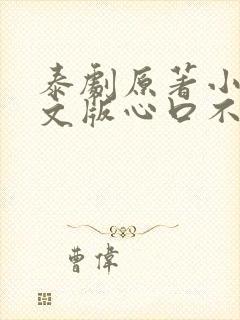 泰剧原著小说中文版心口不一