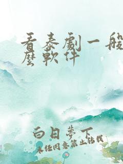 看泰剧一般用什么软件