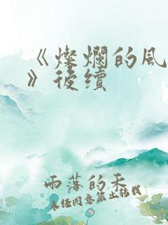《灿烂的风和海》后续