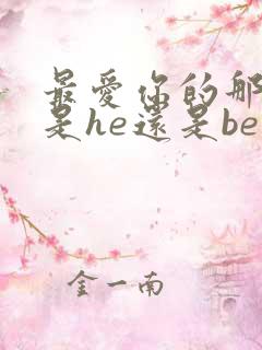 最爱你的那十年是he还是be