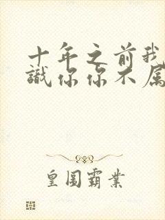 十年之前我不认识你你不属于我歌词