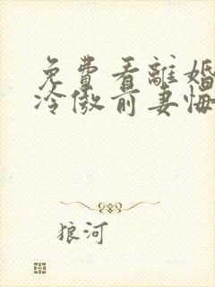 免费看离婚后,冷傲前妻悔恨终身